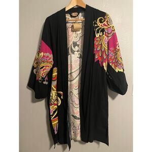 Karma Kimono Jacket Womens One Size Multicolor Paisley Boho Open Front Artsy NWT